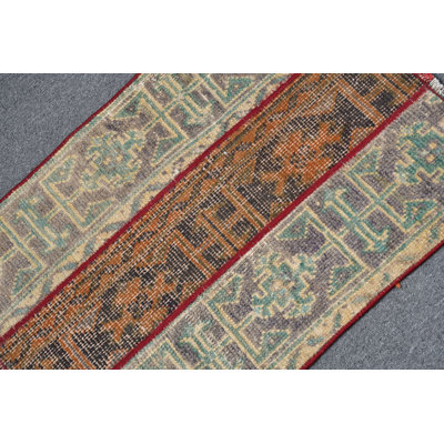 Anatolian Handcrafted Small Oushak Carpet - Vintage Turkish Kilim Rug for Home Decor Orange/Green