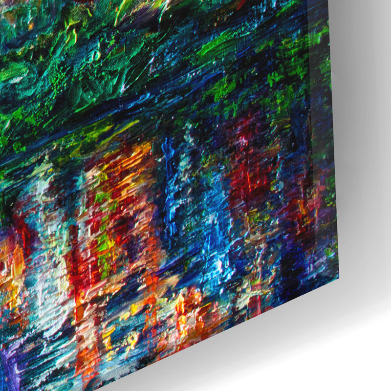 «Rippled Sunset» par Lena Owens, art mural en verre acrylique, H 12 po x l 24 po