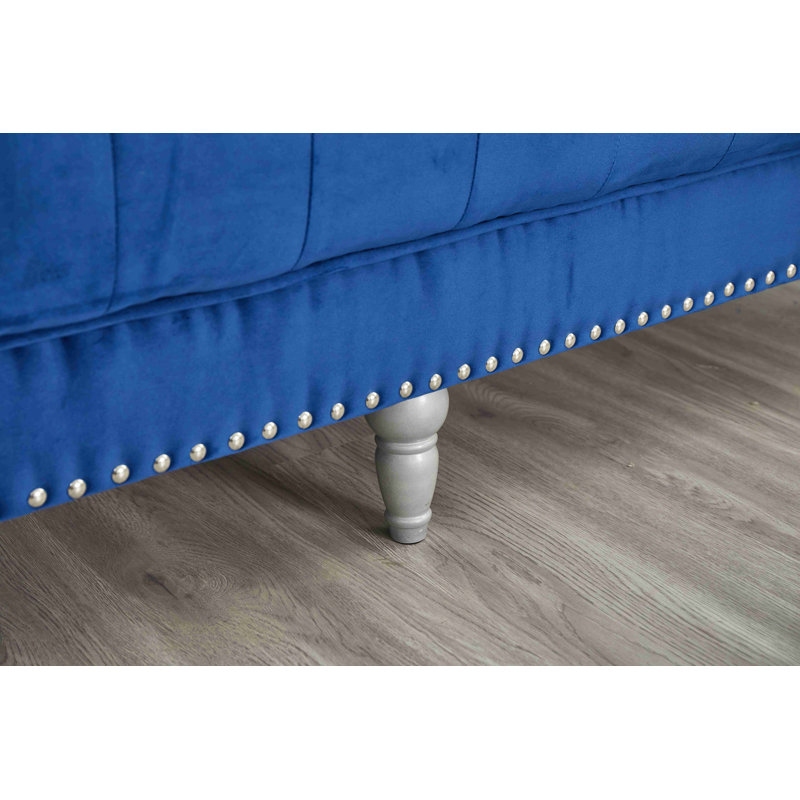Canapé Chesterfield Josielyn, Marine