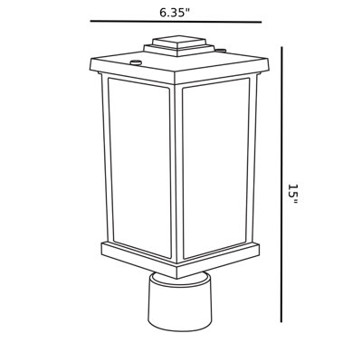 Artisan Square Post Top Fixture with Clear Acrylic Lens