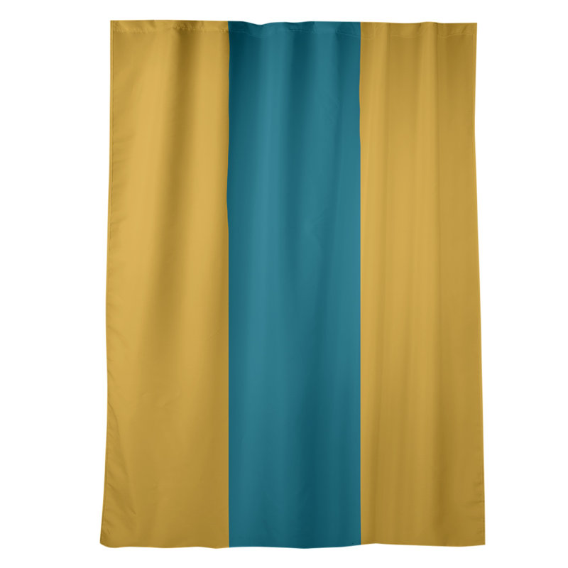 Mississippi Rebellion Sateen Room Darkening Curtain Single Panel, Gold/Aqua