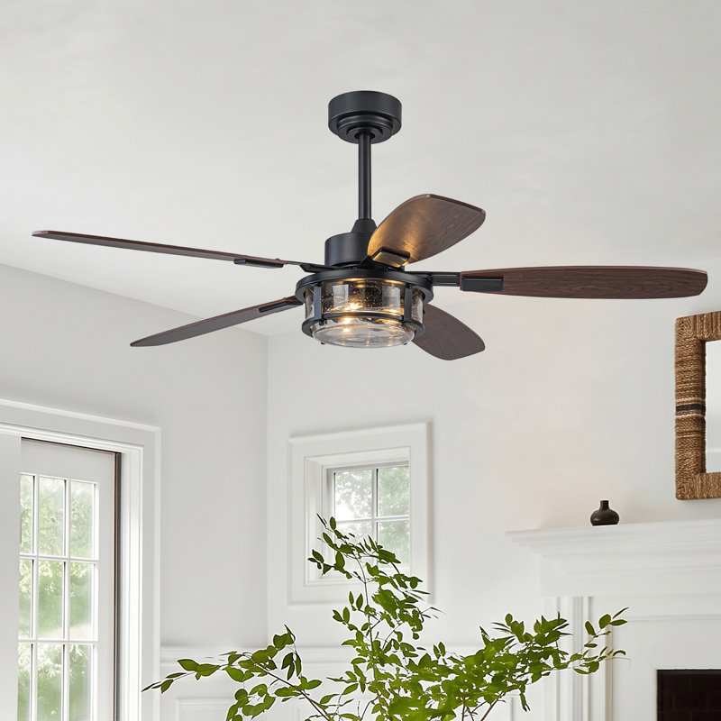Rustic Farmhouse Ceiling Fan with Light and Remote Control