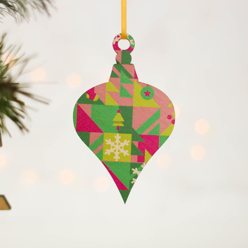 10cm Wood Holiday Shaped Ornament