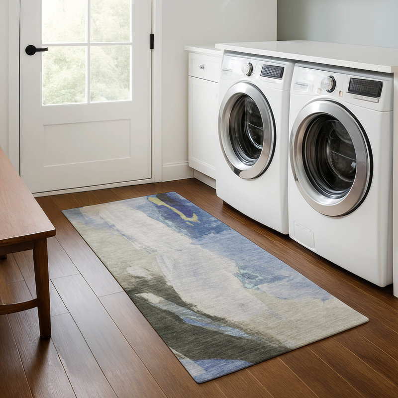 Premium Machine Washable Mouton Abstract Rug, Runner 2'3" x 7'6"