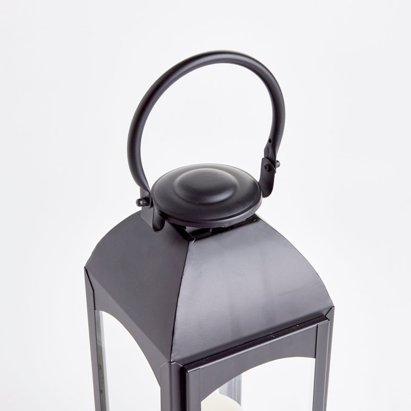 Lanterne de table Furlane, Noir, H 20,5 po x l 7,75 po x P 7,75 po