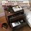Ensemble de 2 tables de chevet de style milieu du siècle avec poste de recharge, table de chevet et 2 tiroirs-1900222310-1900222311