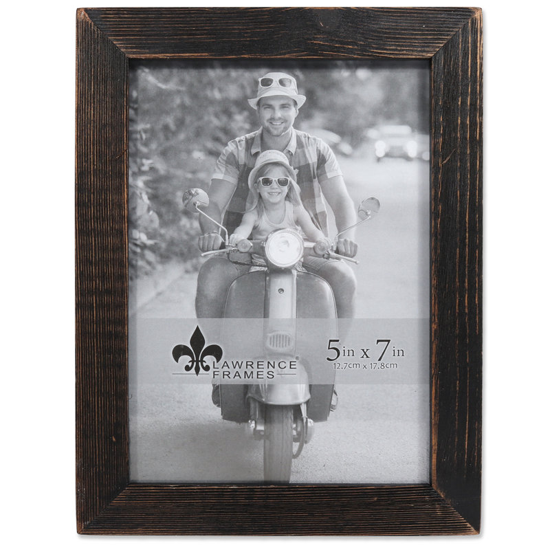 Cadre photo en bois Montevallo, Noir vieilli, 5 po x 7 po