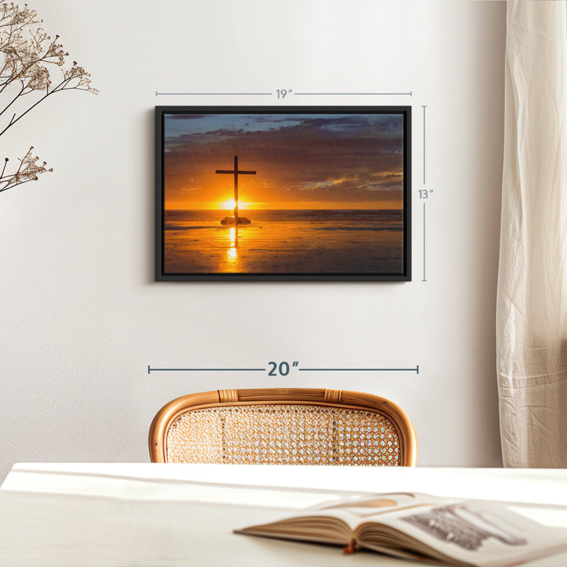 «Cross Sunset Canvas Print», H 13 po x l 19 po