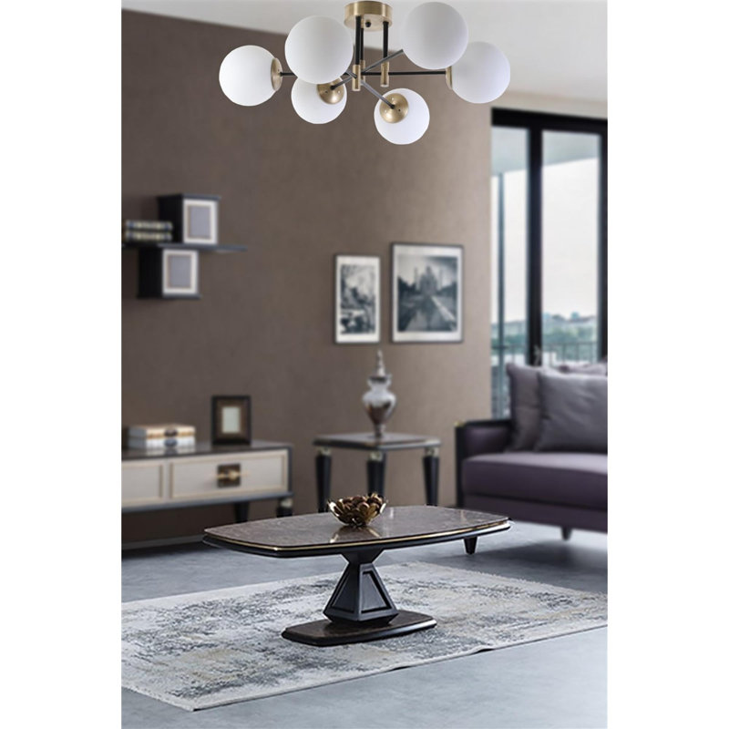 Witsham 6 - Light Sputnik Chandelier, Gold, White