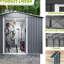 Remise extérieure en métal 8 x 6 pi avec portes verrouillables - Acier galvanisé pour tous les temps dans le jardin, le patio, la cour, la pelouse, le matériau insonorisant gris-118112012-118112013
