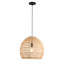 Rattan Pendant Light, Natural Wicker Shade, Iron Frame, Adjustable Height, E27 Socket, 40 Cm Diameter, For Dining Room Hallway (Bulb Not Included)