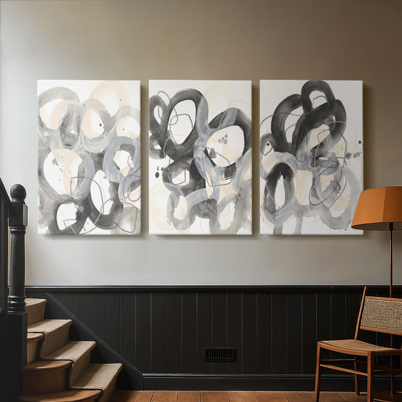 Tangled Circuit I  -Custom Wrapped Gallery Canvas - 3 Pieces, 36" H x 72" W