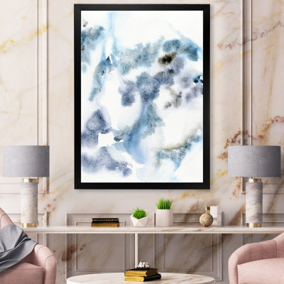 «Abstract of Dark Blue Clouds IV», peinture sur toile à cadre flottant