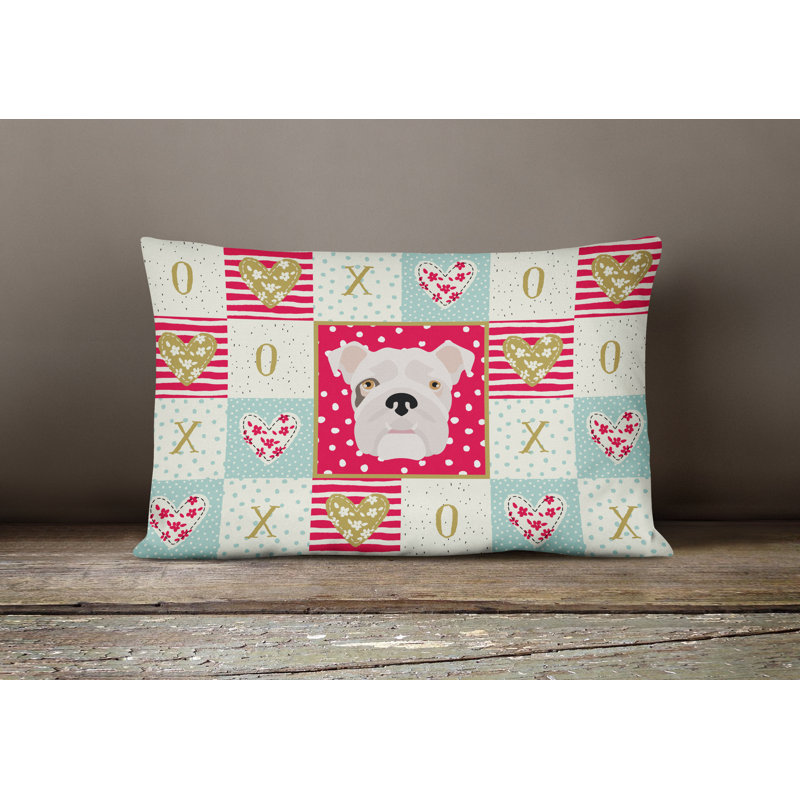  Coussin rectangulaire d'extérieur avec bourre English Bulldog Love