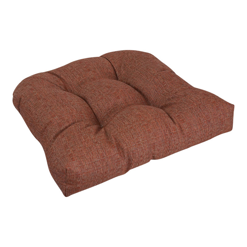 19-Inch Rounded Back Woven Olefin Outdoor Chair Cushion, Russet Orange