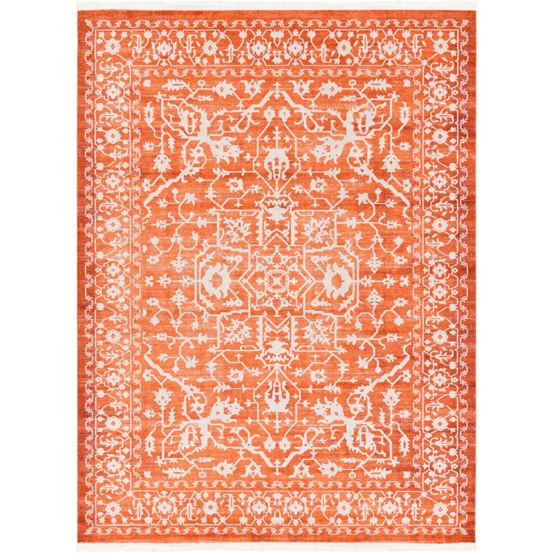 Tapis oriental Folkeste, Rectangle 9 pi x 12 pi 2 po, Orange