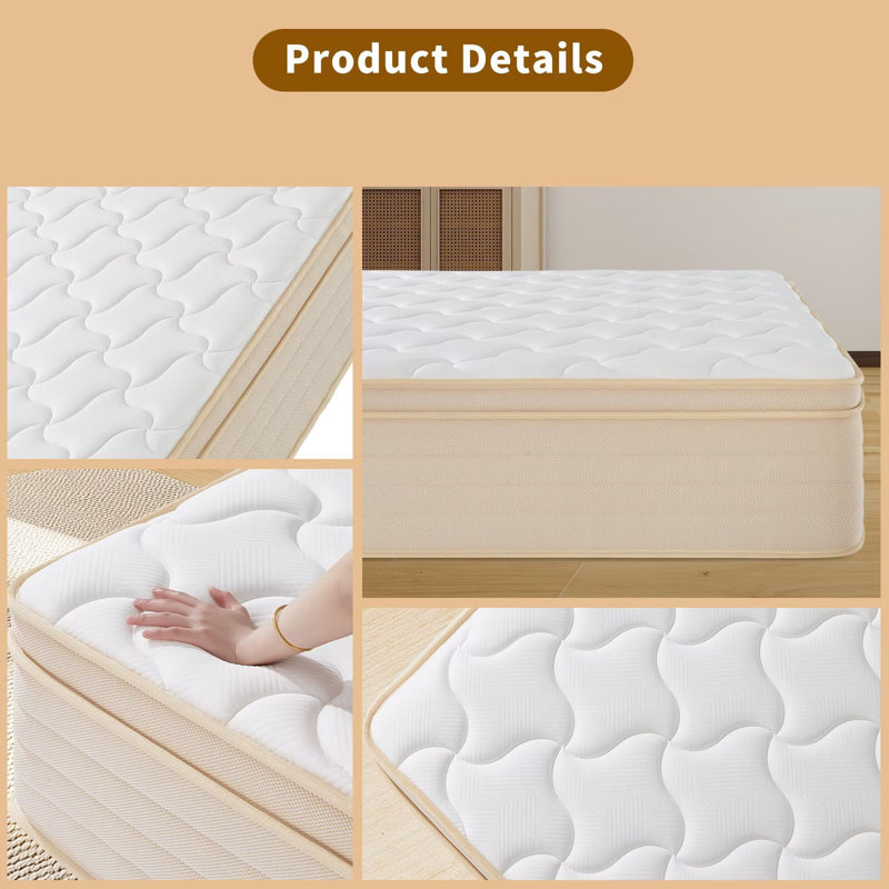 Mattress [Upgraded Strengthen],12 Inch Gel Memory Foam Hybrid Mattress in a Box with Independent Pocket Spring, Extra Edge Support, Medium Firm, Back Pain Pressure Relief