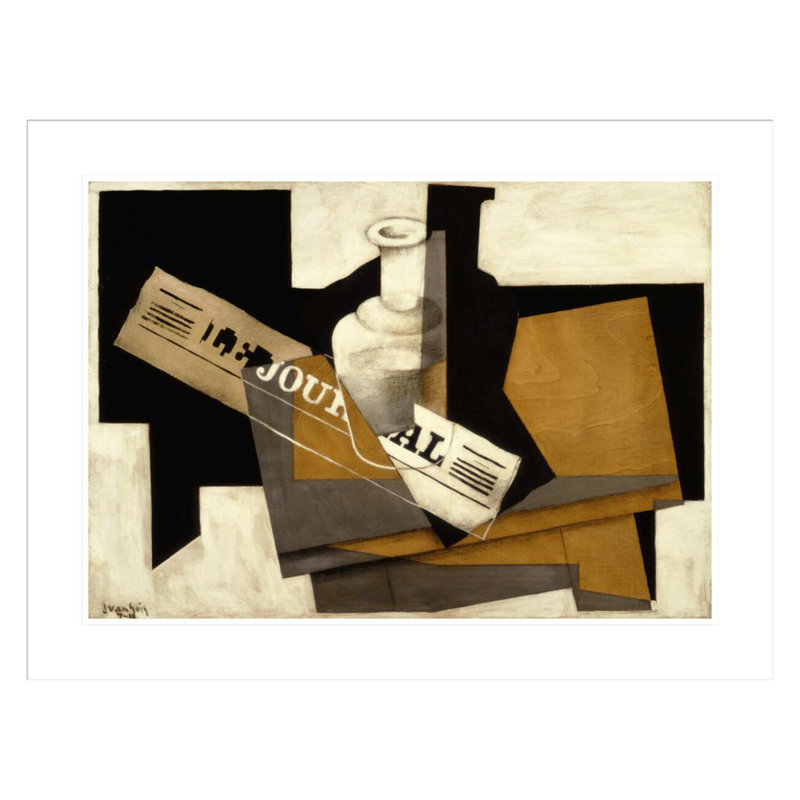 Le journal par Juan Gris - estampe numérique encadrée, H 22,64 po x l 29,5 po