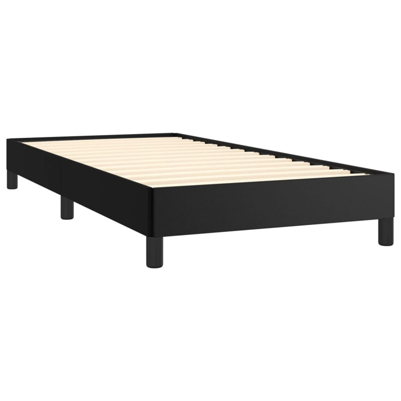 Structure de lit Strath vidaXL, base de lit tapissier en similicuir, sans matelas, Simple, Noir