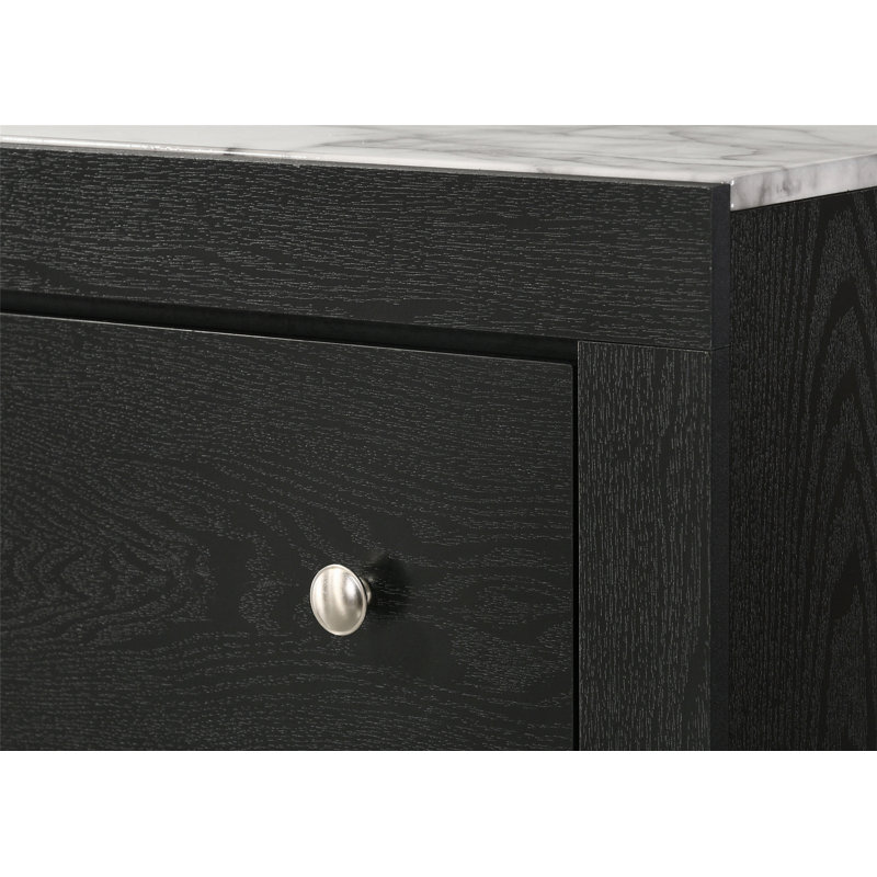 Stylish Faux Marble Top 2-Drawer Nightstand for Contemporary Bedrooms