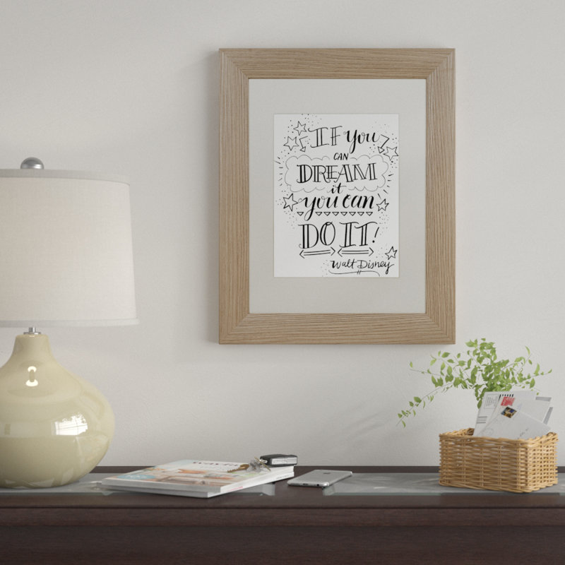 « rêve it do it », art textuel encadré, H 14 po x l 11 po x P 0,5 po, Blanc, Noir