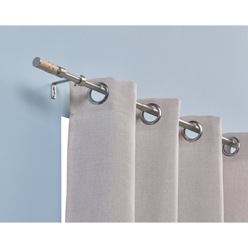 Alwayne Curtain Pole Set, 183cm H x 4cm W x 4cm D, Brush Nickel