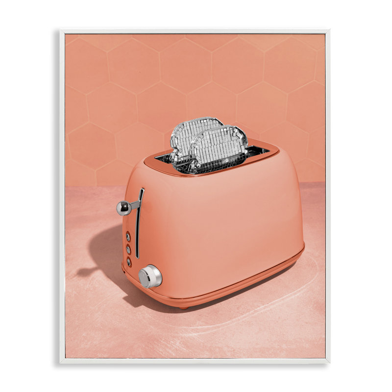 Giclée encadrée Disco Toast over Orange, design par Lish Creative, 20 x 16, Encadrement giclée blanc côtier