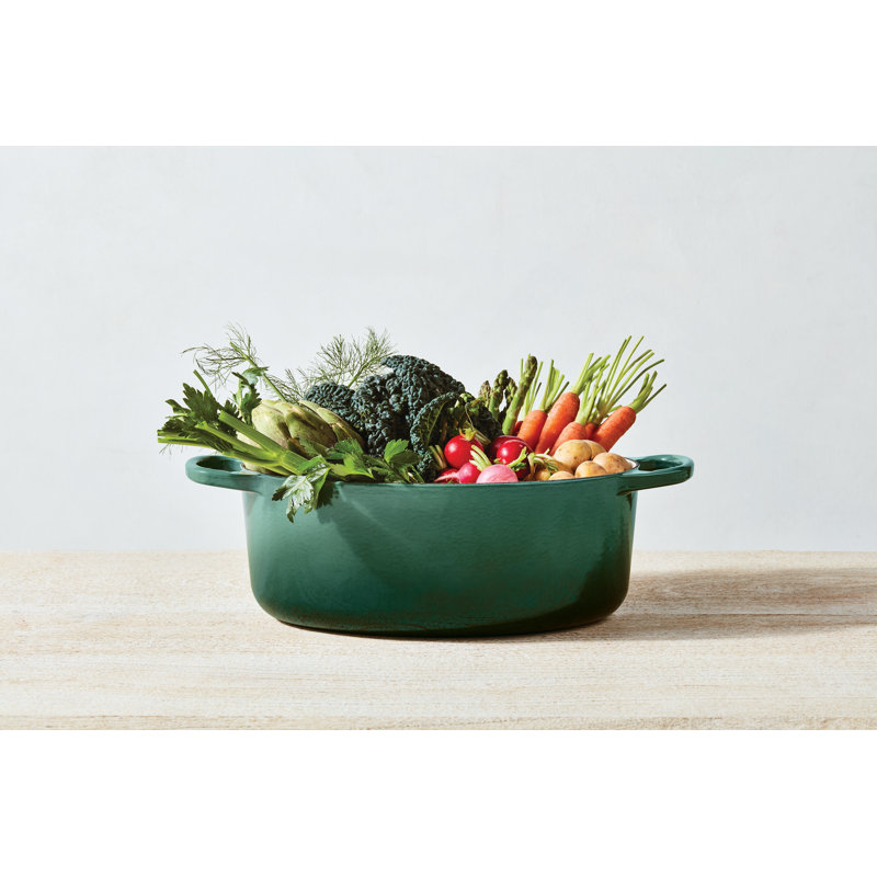 Le Creuset Enameled Cast Iron Oval Dutch Oven with Lid, Artichaut, 8 quarts