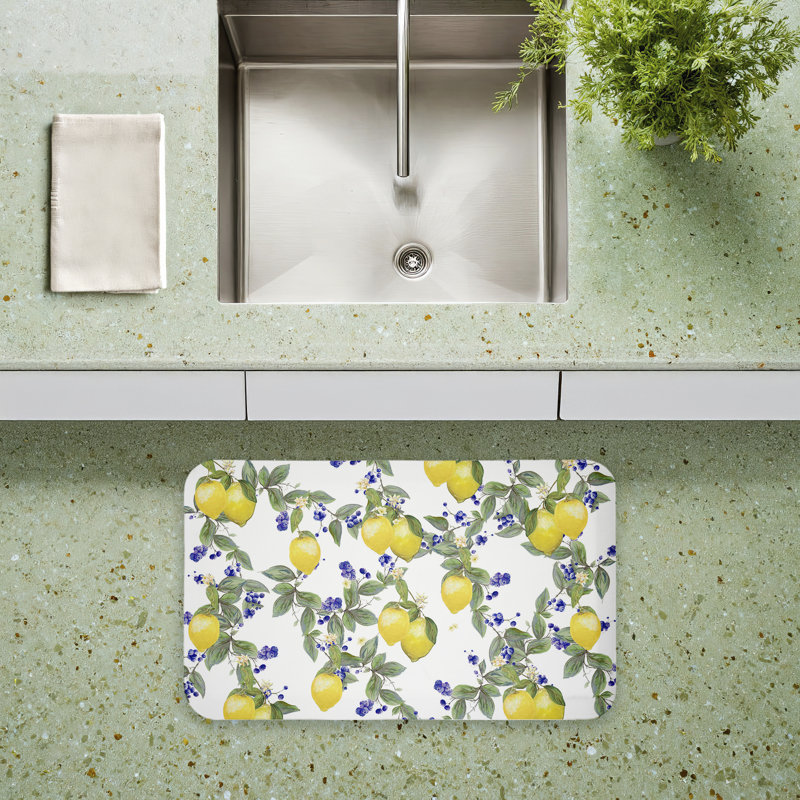 Tapis de sol anti-fatigue Lemony Vine, Motif de vigne citronné