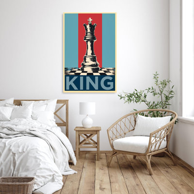 King In Chess Game - 1 Piece Rectangle Graphic Art " King In Chess Game "