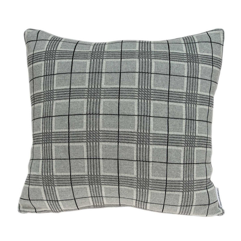 Qincy Grey Throw Pillow, Polyester/Polyfill