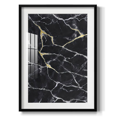 Marbre noir I, reproduction encadrée