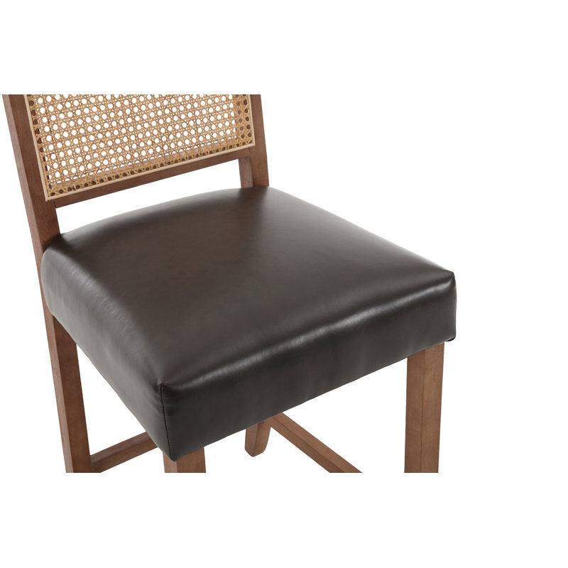 Ariew Unfinished 26.5'' Counter Stool, Black, Brown