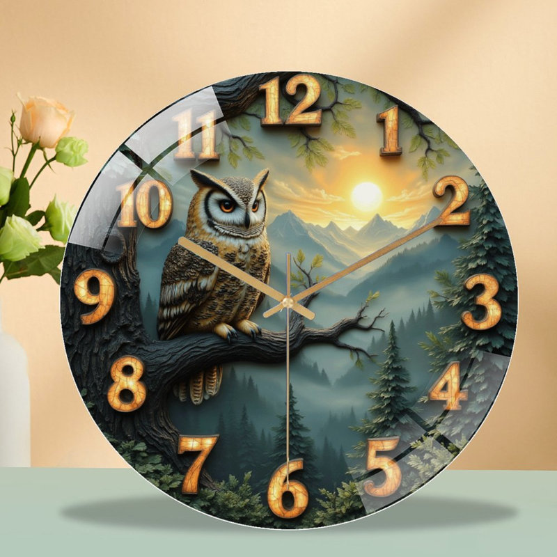 Horloge murale Woodland Owl