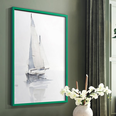 Misty Harbor II Framed Print - Solid Wood