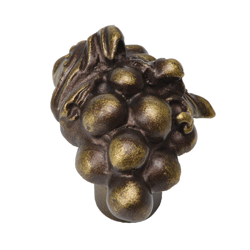 Bacchus bouton moyen mercure doré, Laiton antique