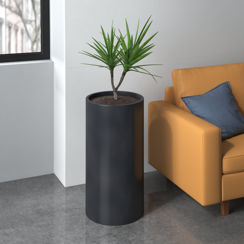 Paes Handmade Planter, 16" H x 16" W x 16" D, Black