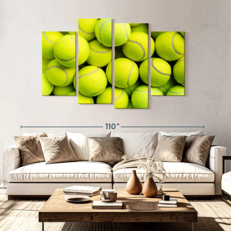 Balles de tennis jaunes Sireci, H 54 po x l 84 po