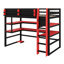 Structure de bureau polyvalente combinant un bureau, un support latéral d'organisation, des tablettes à plusieurs compartiments et une bande lumineuse RVB programmable-309062426