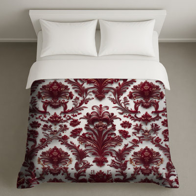 Housses de couette ornées de damas rouges