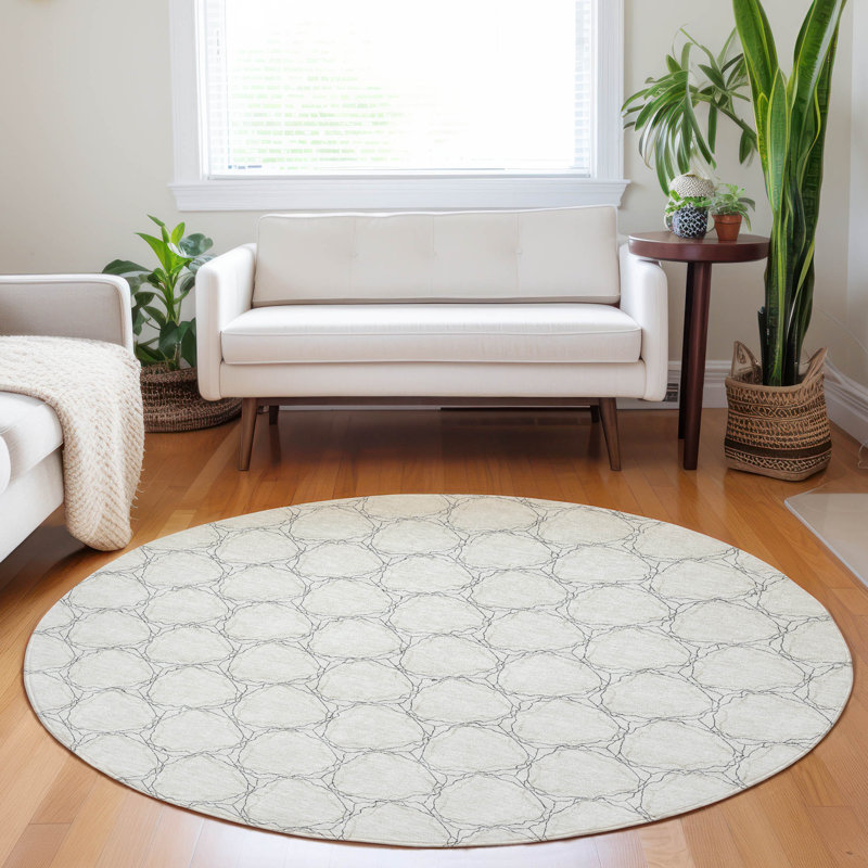  Chayden Area Rug with Non-Slip Backing, Round 8'
