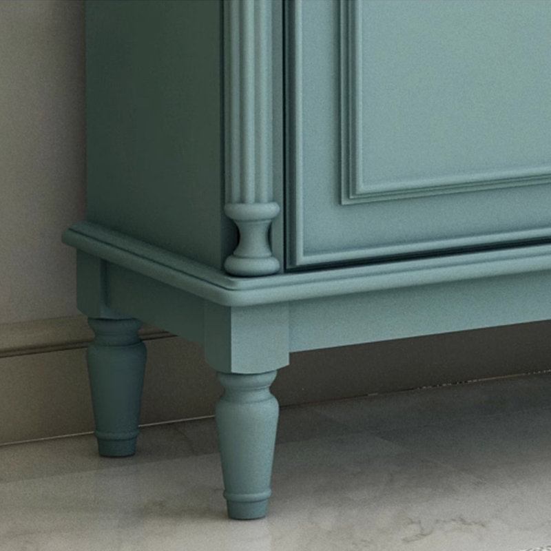 Banc de rangement bleu en bois manufacturé, Bleu