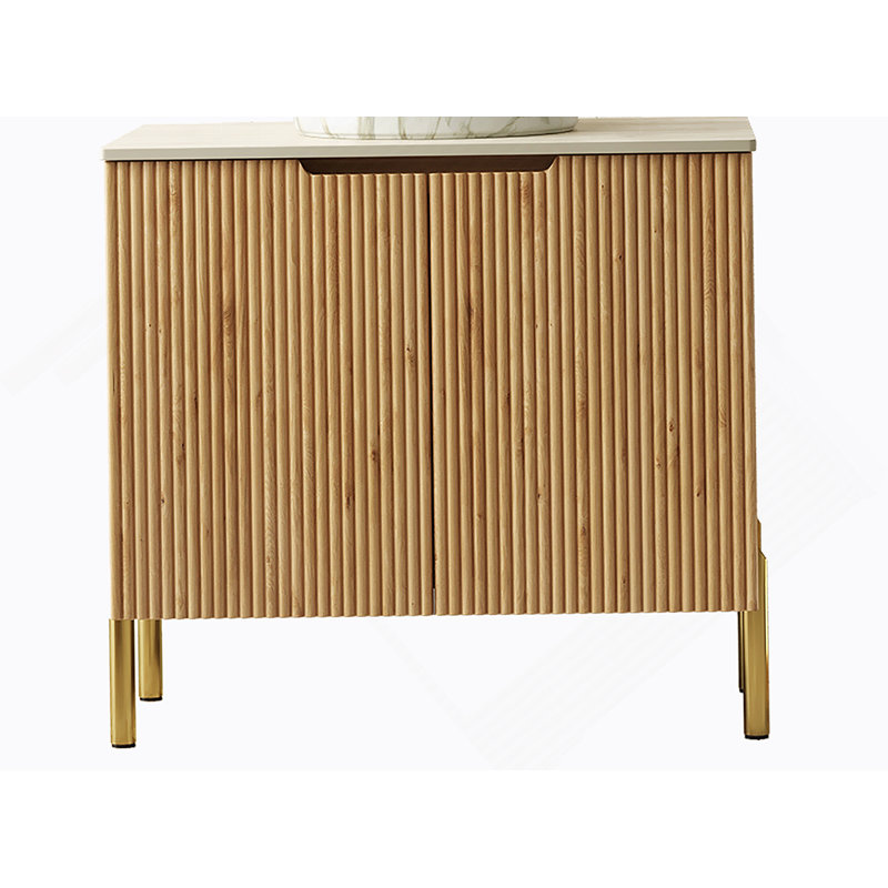 Armoire autoportante 30 po sans lavabo, avec comptoir blanc Carrara et 2 portes, grain de bois