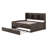 Brona Full Size Wooden Captain Bed with Built-in Bookshelves, Three Storage Drawers and Trundle-831888004