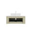 Armoire de salle de bain rayée avec tiroirs et lavabo rectangulaire en céramique blanche-443929035
