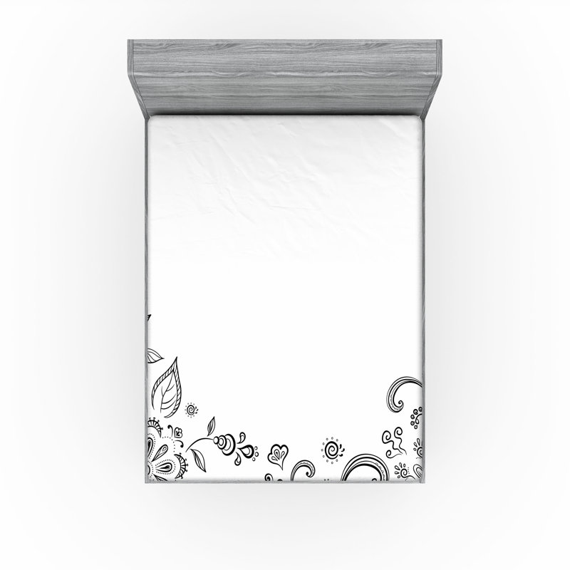 Ensemble de 2 drap-housse à motif floral Ambesonne, Ensemble de draps pour lit très grand californien