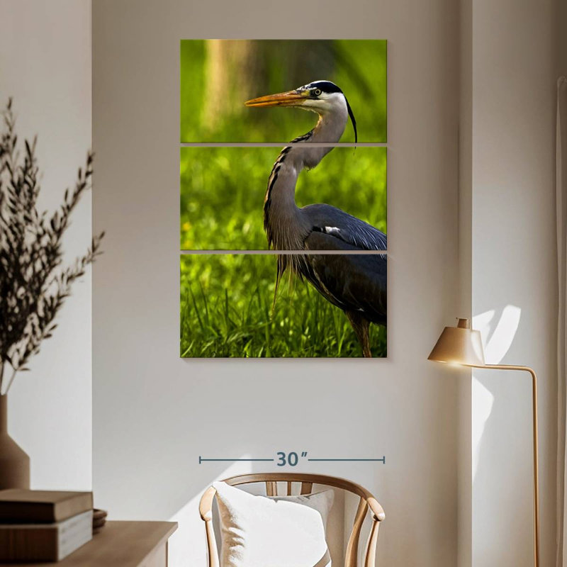 Brampt Grassland Grey Heron, 65" H x 42" W