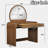 Makeup Vanity Table With Touch Screen Lighted Mirror And Drawer