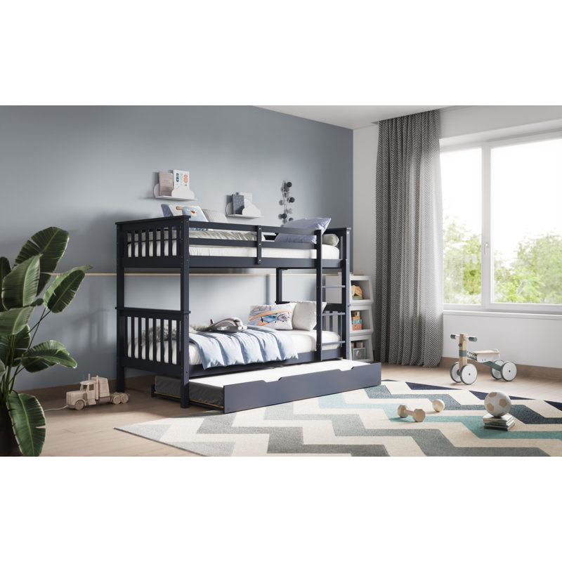 Forde Bunk Bed with Built-in Ladder Included with Trundle Included