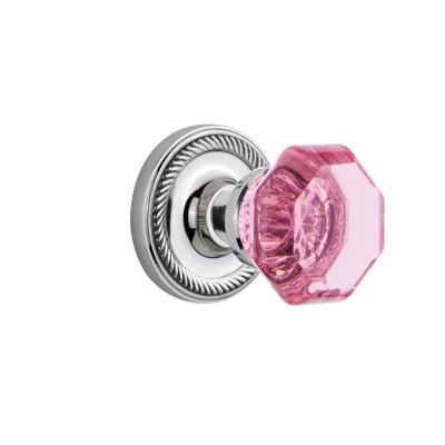 Rosette en corde avec bouton de porte rose Waldorf
